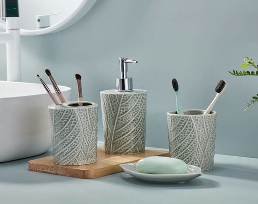 টেকসই বাথরুম কাউন্টার সেট 4pcs হ্যান্ড পাম্প সাবান ডিসপেনসর