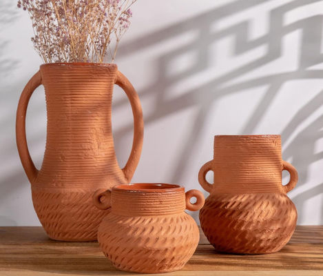 বিস্তৃত মুখ সিরামিক ফুলের ভাস্কর্য সজ্জা রাস্তার বাড়ি