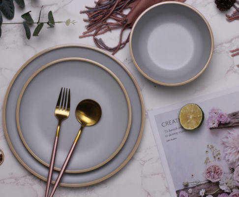 ক্যাম্পিং মেলামাইন ডিনার প্লেট এবং বাটি 12 পিসি