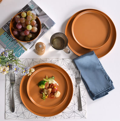 12pcs মেলামাইন প্লেট বাটি টেকসই ডিশওয়াশার নিরাপদ BPA মুক্ত