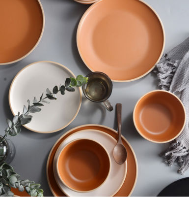 গুফাইথ মেলামাইন ডিনারওয়্যার সেট 12 পিসি, প্লেট এবং বাটি 4টির জন্য, অবিচ্ছিন্ন ডিনারওয়্যার সেট, পার্টির জন্য আদর্শ ডিনারওয়্যার,