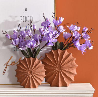 ২ টির সেট, টেরাকোটা ভাস্কর্য, ফুলের ভাস্কর্য, শুকনো ফুলের ভাস্কর্য, কাটিয়া ফুলের ভাস্কর্য, পতনের সাজসজ্জা