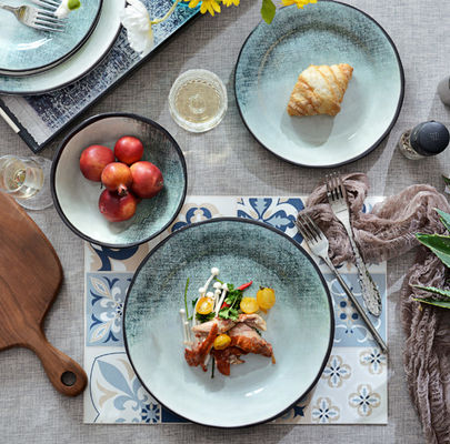 গ্রিন 12 পিস মেলামাইন ডিনারওয়্যার সেট আউটডোর ইনডোর ব্যবহারের জন্য