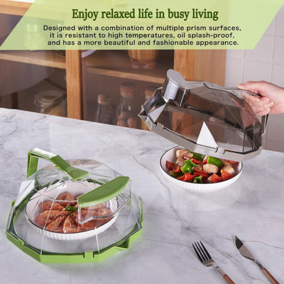 মাইক্রোওয়েভ স্প্ল্যাটার কভার খাবার রান্নাঘর গ্যাজেট 10 ইঞ্চি হ্যান্ডেল সহ